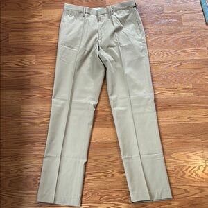 NWT Lands' End Traditional Fit Comfort Waist Chino Pants in Khaki Size 35